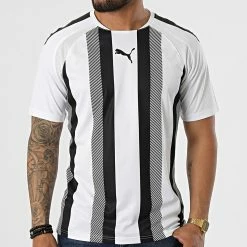 Coupon ⭐ Tee 👚 Shirt De Sport A Rayures 704920 Blanc Noir de Puma 🎁 -Puma Soldes 2022 puma 321662 704920 04 20220609T124133 03