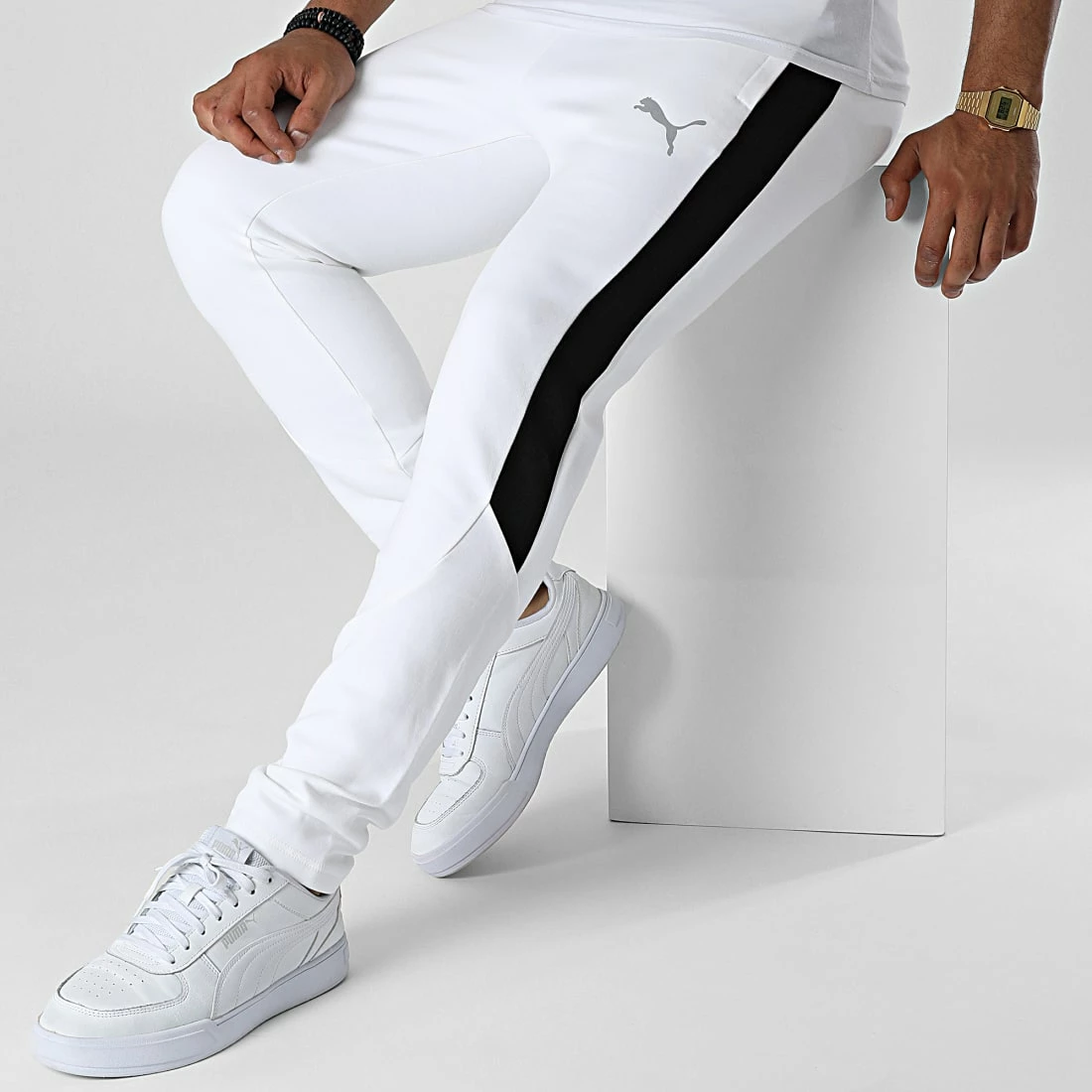 De gros 💯 Pantalon jogging A Bandes Evostripe 849917 Blanc de Puma 😍 5 De gros 💯 Pantalon jogging A Bandes Evostripe 849917 Blanc de Puma 😍 – Image 3
