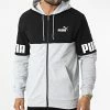 Remise 💯 Sweat Zippé Capuche Puma Power 849842 Gris Chiné Noir 😍