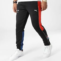 De gros 🔥 Pantalon Jogging A Bandes BMW Motorsport MT7 Noir de Puma ✔️