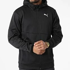 Sortie 😍 Sweat Zippé Capuche Train All Day 522339 Noir de Puma 🔥 -Puma Soldes 2022 puma 325393 522339 01 20220630T161455 03