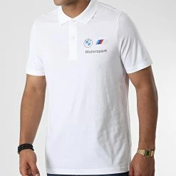 Budget 😍 Polo Manches Courtes BMW Motorsport Essential 536245 Blanc de Puma 🎁