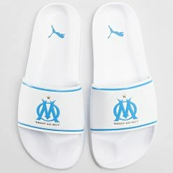 Top 10 🧨 Claquettes Leadcat 2 OM 106843 Puma White Bleu Azur 😍 -Puma Soldes 2022 puma 325958 106843 01 20220627T143530 04