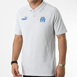 Meilleure vente 🌟 Polo Manches Courtes OM Casuals 767306 Gris Doré de Puma 🔥 -Puma Soldes 2022 puma 326651 767306 07 20220706T155123 03