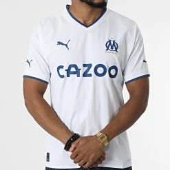 Promo 🎁 Maillot de Foot OM Home 766123 Blanc de Puma 🧨