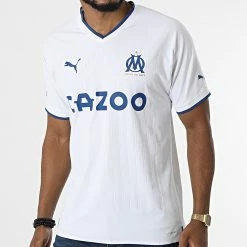 Promo 🎁 Maillot de Foot OM Home 766123 Blanc de Puma 🧨 -Puma Soldes 2022 puma 327158 766123 01 20220708T151043 03