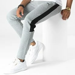 De gros 🎁 Pantalon Jogging 585814 Gris Chiné de Puma 👏 -Puma Soldes 2022 puma 327360 585814 03 20220712T160609 03
