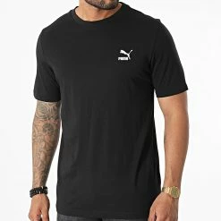 Nouveau 👍 Tee 👚 Shirt Classics Small Logo 535587 Noir de Puma 🥰