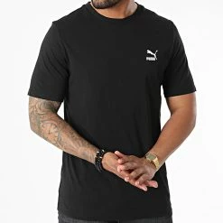 Nouveau 👍 Tee 👚 Shirt Classics Small Logo 535587 Noir de Puma 🥰 -Puma Soldes 2022 puma 327525 535587 01 20220713T150517 03
