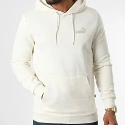 Budget ✨ Sweat Capuche Essential Embroidery Logo 587186 Beige de Puma ⌛ -Puma Soldes 2022 puma 327795 587186 99 20220713T151552 03