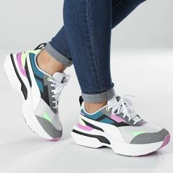 De gros 🔥 Baskets Femme Kosmo Rider Bright 384858 Nimbus Cloud Blue Coral de Puma 🔥 -Puma Soldes 2022 puma 328286 384858 02 20220728T141245 03