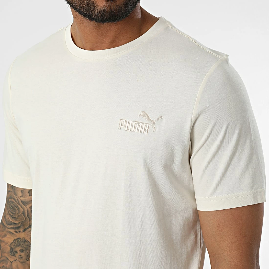 Nouveau ⌛ Tee 👕 Shirt Essential Embroidery Logo Beige de Puma 🧨 4 Nouveau ⌛ Tee 👕 Shirt Essential Embroidery Logo Beige de Puma 🧨 – Image 2