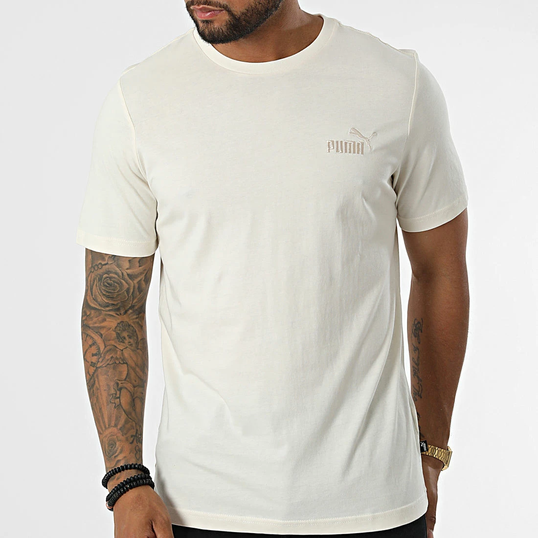 Nouveau ⌛ Tee 👕 Shirt Essential Embroidery Logo Beige de Puma 🧨 5 Nouveau ⌛ Tee 👕 Shirt Essential Embroidery Logo Beige de Puma 🧨 – Image 3