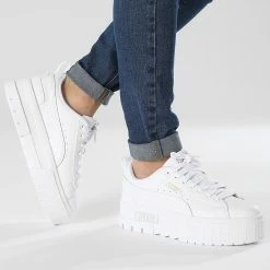 Top 10 🔥 Baskets Femme Mayze Leather 384527 Puma White Puma Team Gold ❤️ -Puma Soldes 2022 puma 328597 384527 01 20221115T135336 03