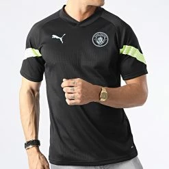 Offres 💯 Tee 👕 Shirt Manchester City FC Training Noir de Puma 🎁