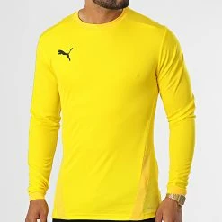 Remise 🎁 Tee 👕 Shirt De Sport Manches Longues TeamGOAL 23 704260 Jaune de Puma ✨