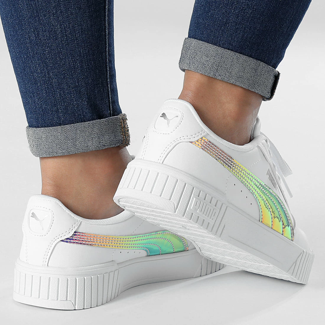 Budget 🔔 Baskets Femme Carina 2 Holo 387985 Puma White Puma Silver ⭐ 6 Budget 🔔 Baskets Femme Carina 2 Holo 387985 Puma White Puma Silver ⭐ – Image 4