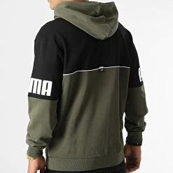 Bon marché 😀 Sweat Capuche Puma Power Colorblock 849812 Vert Kaki Noir 🔔 -Puma Soldes 2022 puma 330321 849812 70 20220802T152229 04