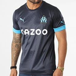 Top 10 🔥 Tee 👕 Shirt De Sport OM 766095 Bleu Marine de Puma ❤️