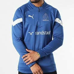 De gros 😀 Sweat Col Zippé OM 767284 Bleu de Puma 🧨 -Puma Soldes 2022 puma 330771 767284 11 20220804T161821 03