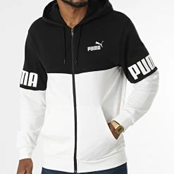 Budget 🤩 Sweat Zippé Capuche 849842 Noir Blanc de Puma 😍 -Puma Soldes 2022 puma 331649 849842 02 20220811T161839 03