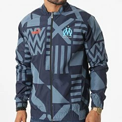 Meilleure affaire 🔔 Veste Zippée OM Prematch 767264 Bleu Marine de Puma 🥰 -Puma Soldes 2022 puma 332141 767264 02 20220812T142031 03