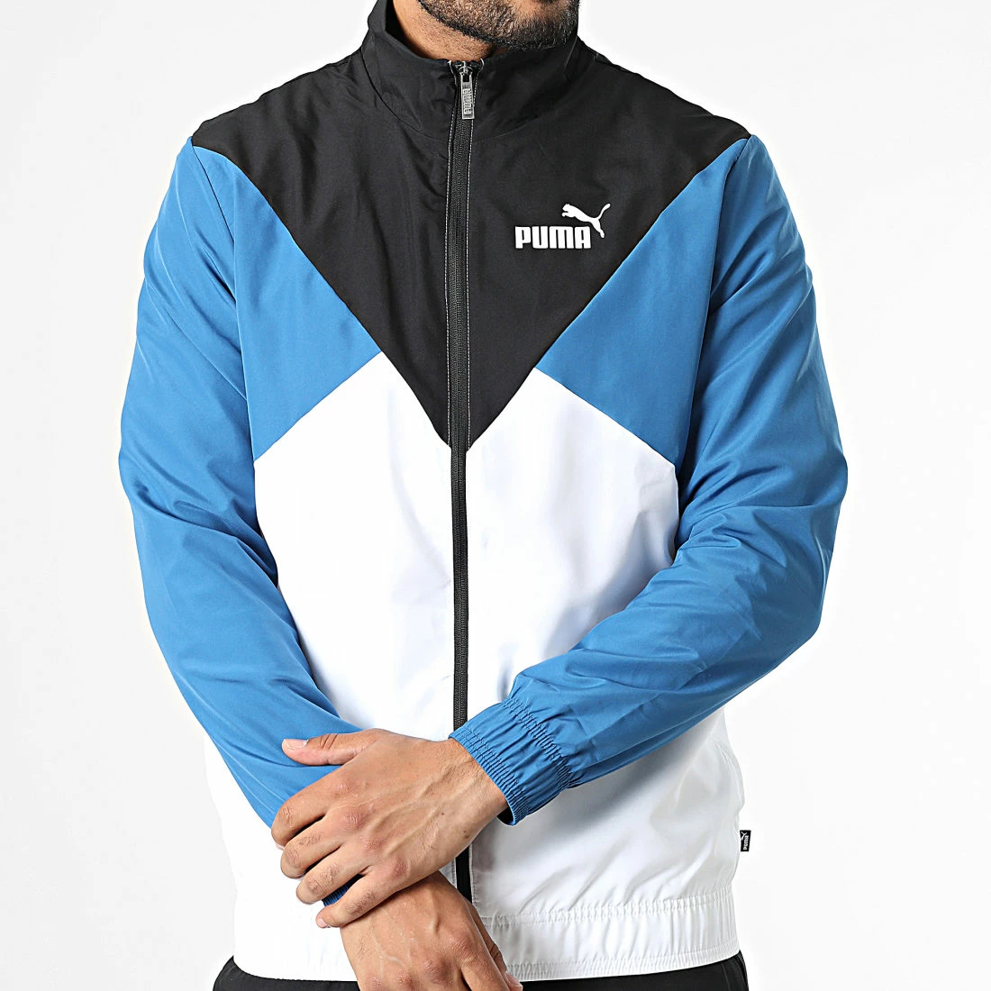 Remise 🥰 Ensemble Veste Zippée et Pantalon Jogging 670036 Noir Blanc Bleu de Puma ⌛ 4 Remise 🥰 Ensemble Veste Zippée et Pantalon Jogging 670036 Noir Blanc Bleu de Puma ⌛ – Image 3