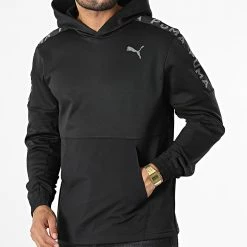 Top 10 😉 Sweat Capuche A Bandes Puma Fit Powerfleece 522124 Noir 🎁 -Puma Soldes 2022 puma 333140 522124 01 20220819T142013 03