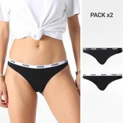 Nouveau 🎉 Lot De 2 Culottes Femme 603021001 Noir de Puma 🥰