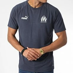 Le moins cher 😀 Tee 👚 Shirt OM Casuals 767298 Bleu Marine de Puma 👍