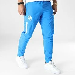 Bon marché 🔥 Pantalon Jogging OM Prematch 769669 Bleu Clair de Puma ✨