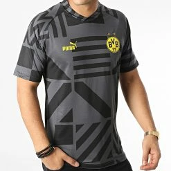 Le moins cher ⭐ Tee 👚 Shirt De Sport Borussia Dortmund Prematch 767655 Gris Noir de Puma ⭐ -Puma Soldes 2022 puma 338021 767655 02 20221024T154555 03