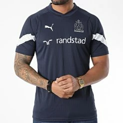 Tout neuf 💯 Tee 👚 Shirt De Sport OM Training 767277 Bleu Marine de Puma 👍