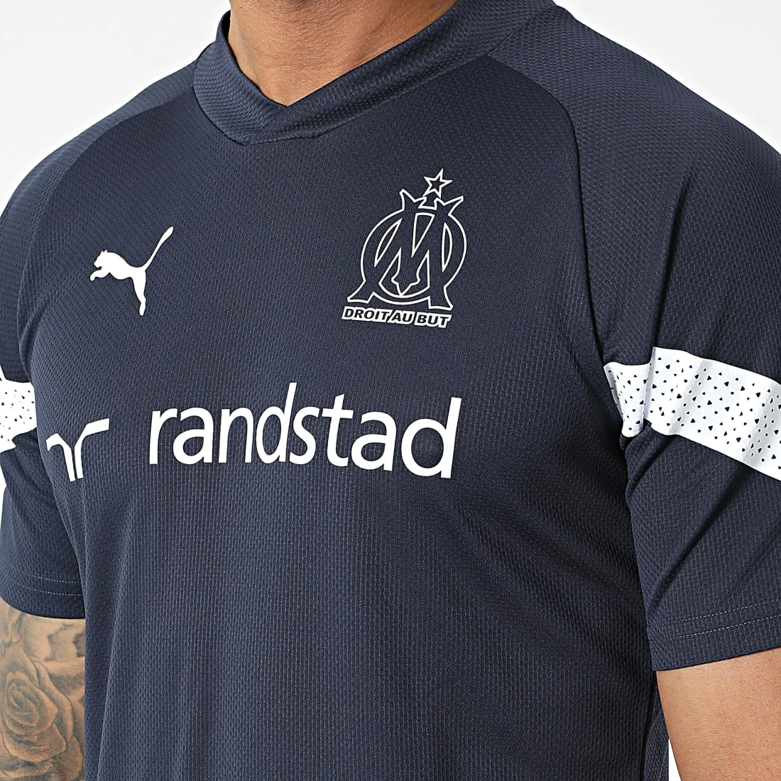 Tout neuf 💯 Tee 👚 Shirt De Sport OM Training 767277 Bleu Marine de Puma 👍 4 Tout neuf 💯 Tee 👚 Shirt De Sport OM Training 767277 Bleu Marine de Puma 👍 – Image 2