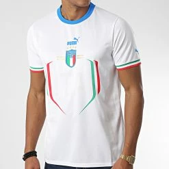 Top 10 ✔️ Tee 👕 Shirt FIGC Away Replica 765650 Blanc Doré de Puma 💯