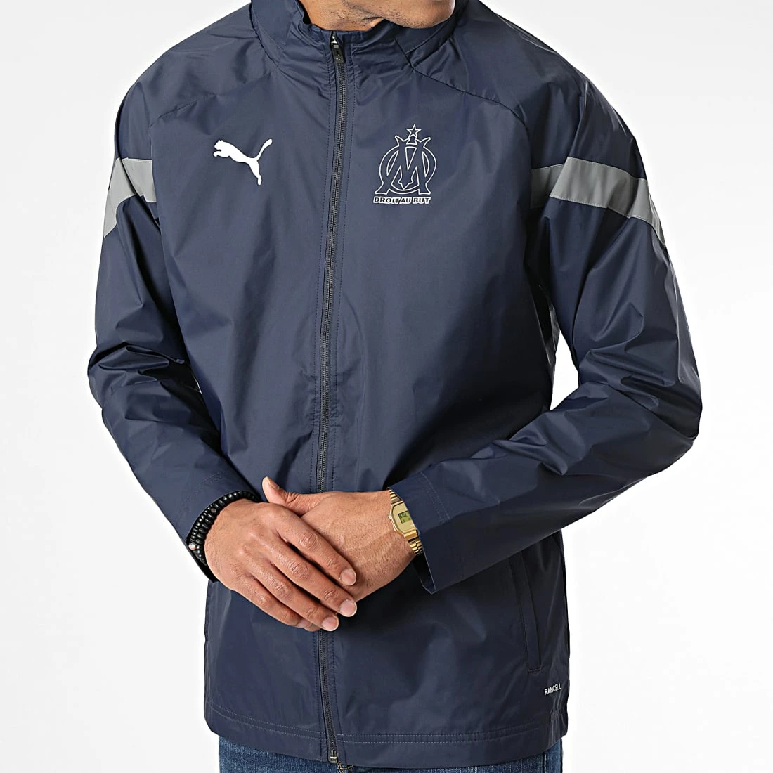 Sortie 🧨 Coupe-Vent Capuche OM All Weather 767285 Bleu Marine de Puma 👍 5 Sortie 🧨 Coupe-Vent Capuche OM All Weather 767285 Bleu Marine de Puma 👍 – Image 3