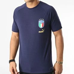 Le moins cher 💯 Tee 👕 Shirt FIGC Coach Casuals 767119 Bleu Marine Doré de Puma ✔️ -Puma Soldes 2022 puma 339494 767119 13 20221024T154708 03