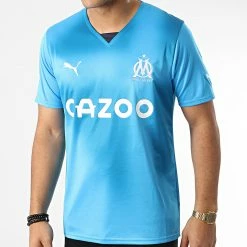 Meilleure vente 🎁 Tee 👚 Shirt De Sport OM 3rd Replica 766103 Bleu Clair de Puma 🛒 -Puma Soldes 2022 puma 339635 766103 03 20221024T154648 03