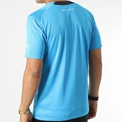 Meilleure vente 🎁 Tee 👚 Shirt De Sport OM 3rd Replica 766103 Bleu Clair de Puma 🛒 -Puma Soldes 2022 puma 339635 766103 03 20221024T154649 04