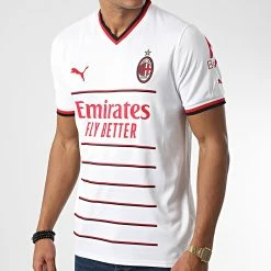 Meilleure vente 🛒 Tee 👕 Shirt De Sport AC Milan Away Replica 765834 Blanc de Puma 😉