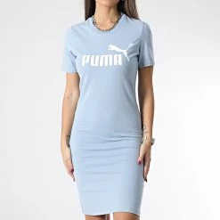 Le moins cher 🔔 Robe Tee 👚 Shirt Femme 848349 Bleu Ciel de Puma 🛒