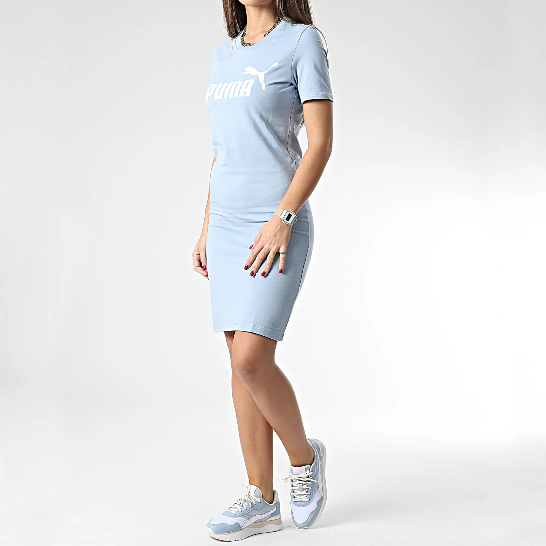Le moins cher 🔔 Robe Tee 👚 Shirt Femme 848349 Bleu Ciel de Puma 🛒 5 Le moins cher 🔔 Robe Tee 👚 Shirt Femme 848349 Bleu Ciel de Puma 🛒 – Image 3