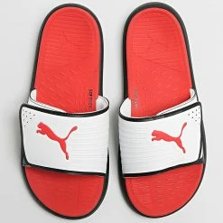 Vente flash 🔔 Claquettes Softride Slide 382112 Puma Black Puma Red White 🛒 -Puma Soldes 2022 puma 340884 382112 08 20221014T153122 04