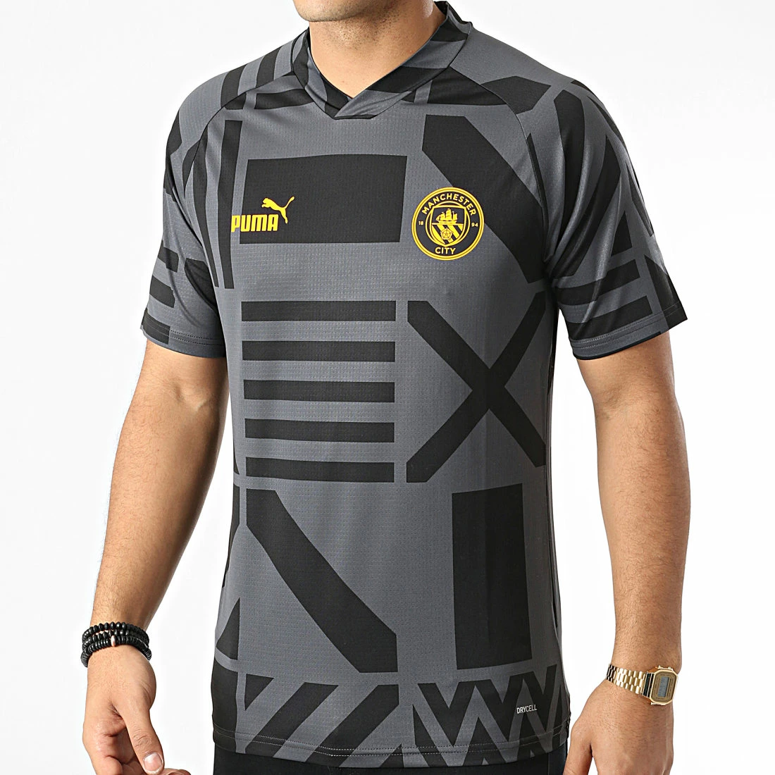 Promo 💯 Tee 👕 Shirt De Sport Manchester City Prematch 767778 Gris Noir de Puma ⭐ 5 Promo 💯 Tee 👕 Shirt De Sport Manchester City Prematch 767778 Gris Noir de Puma ⭐ – Image 3