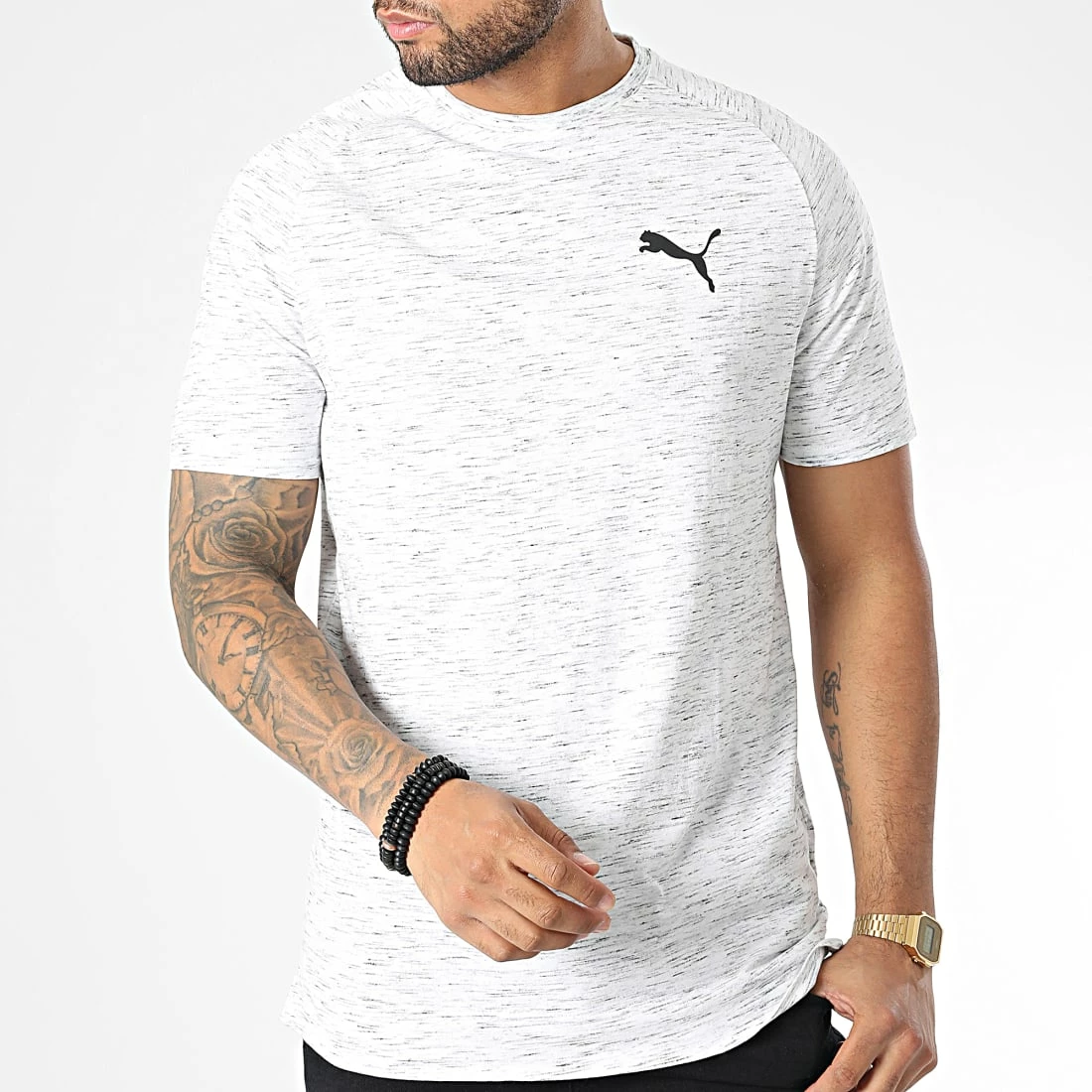 Budget 😉 Tee 👕 Shirt Day In Motion Blanc Chiné de Puma 😀 5 Budget 😉 Tee 👕 Shirt Day In Motion Blanc Chiné de Puma 😀 – Image 3