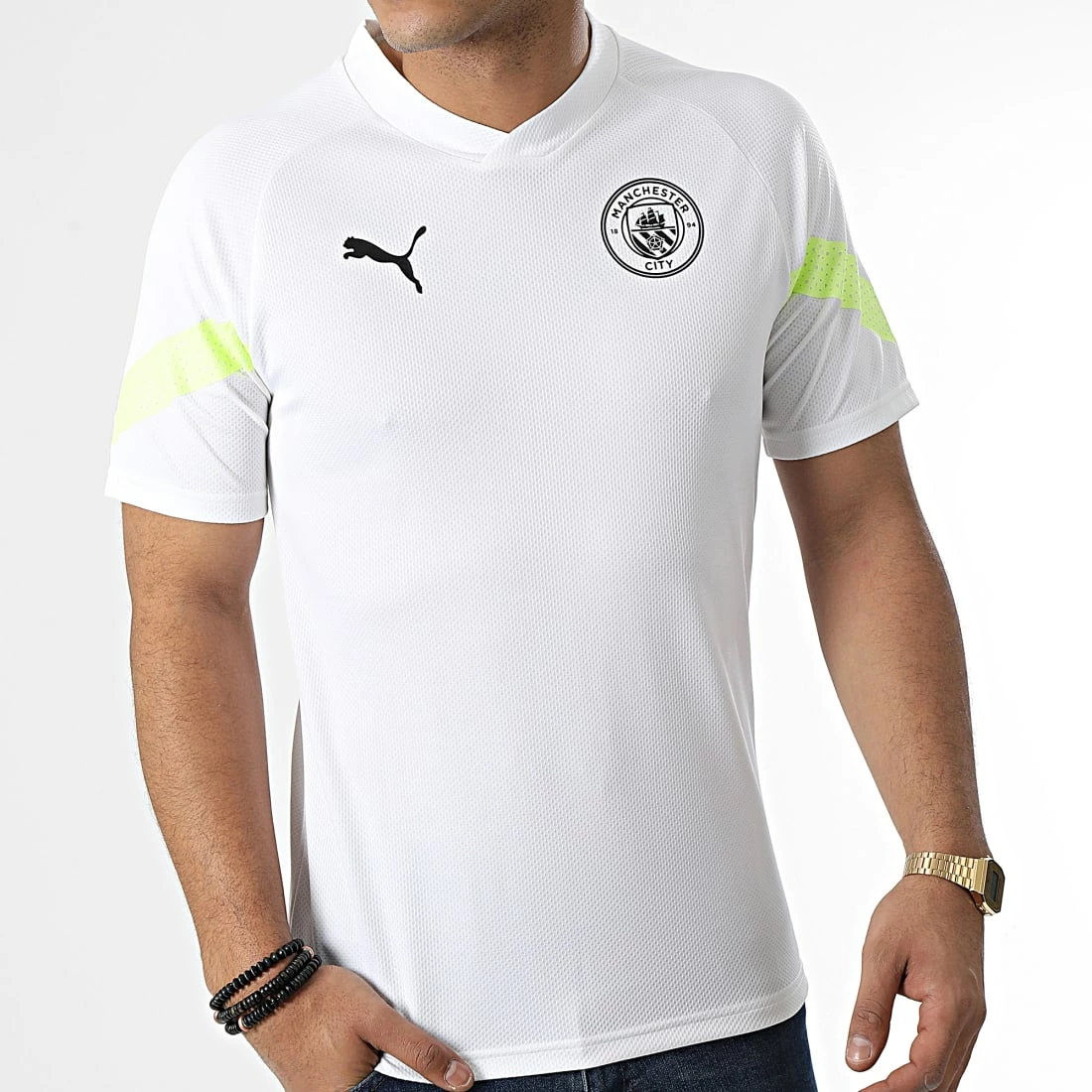 Promo 🧨 Tee 👚 Shirt Col V Manchester City 767748 Blanc de Puma ⌛ 5 Promo 🧨 Tee 👚 Shirt Col V Manchester City 767748 Blanc de Puma ⌛ – Image 3