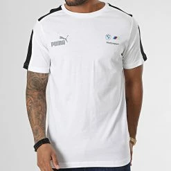 Meilleur prix 👏 Tee 👕 Shirt A Bandes BMW Motorsport MT7 538119 Blanc de Puma ✔️ -Puma Soldes 2022 puma 347377 538119 02 20221110T152827 03