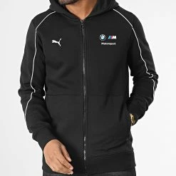 Grosses soldes 🤩 Veste Zippée Capuche BMW Motorsport 538131 Noir de Puma ⌛