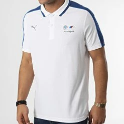 Sortie 🤩 Polo Manches Courtes A Bandes BMW Motorsport 538135 Blanc de Puma ✔️