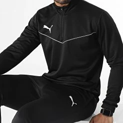 De gros 🛒 Ensemble De Survetement Team Rise Poly Training 657390 657394 Noir de Puma ❤️